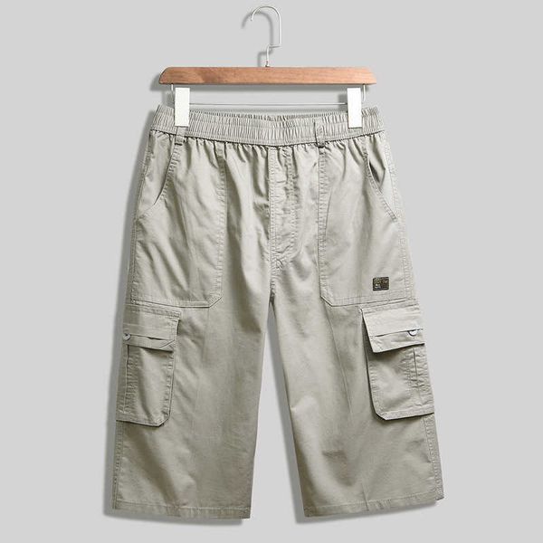 men's washable capris shorts summer work relaxed casual pure cotton pants, White;black
men's washable capris shorts summer work relaxed casual pure cotton pants, White;black