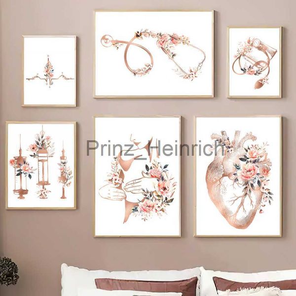 2026 New Wallpapers Heart Anatomy Blood Pressure EKG Doctor Nurse Art Canvas Painting Nordic Posters And Prints Wall Pictures For Medical De