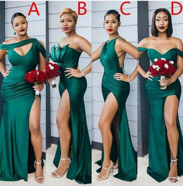 2021 modest emerald green side split long bridesmaid dresses wedding party gowns difference neckline bridesmaid dress c7009956, White;pink
2021 modest emerald green side split long bridesmaid dresses wedding party gowns difference neckline bridesmaid dress c7009956, White;pink