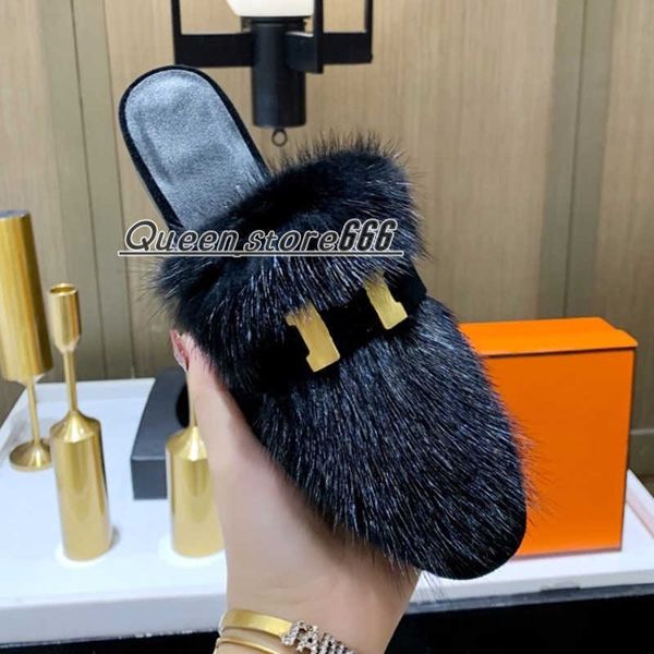 flat casual slippers for womens dress shoes classic h buckle decoration shoe designer mink hair loafers genuine leather comfortable women, Black
flat casual slippers for womens dress shoes classic h buckle decoration shoe designer mink hair loafers genuine leather comfortable women, Black