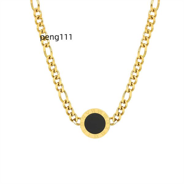 trend young new women's roman numerals round plate titanium steel necklace jewelry, Silver
trend young new women's roman numerals round plate titanium steel necklace jewelry, Silver