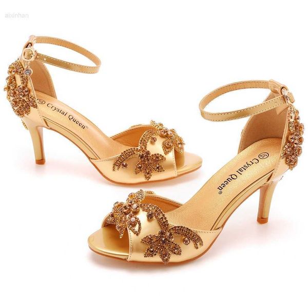 7cm fish with shallow mouth flat button strap large round toe high heels gold rhinestone slim heel sandals, Black
7cm fish with shallow mouth flat button strap large round toe high heels gold rhinestone slim heel sandals, Black