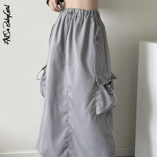 dresses women's cargo skirt pockets split long skirts y2k streetwear 2000s aesthetic drawstring aesthetic skirts high waist a line skir, White;black
dresses women's cargo skirt pockets split long skirts y2k streetwear 2000s aesthetic drawstring aesthetic skirts high waist a line skir, White;black