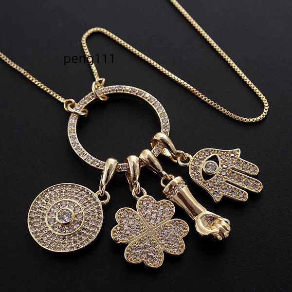 charming women cubic zircon fine jewelry four leaf clover/hand pendant necklace lucky necklace choker girl gifts, Silver
charming women cubic zircon fine jewelry four leaf clover/hand pendant necklace lucky necklace choker girl gifts, Silver