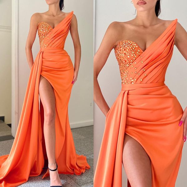 fashion orange prom dresses beads sweetheart evening gowns pleats slit formal red carpet long special occasion party dress, Black
fashion orange prom dresses beads sweetheart evening gowns pleats slit formal red carpet long special occasion party dress, Black