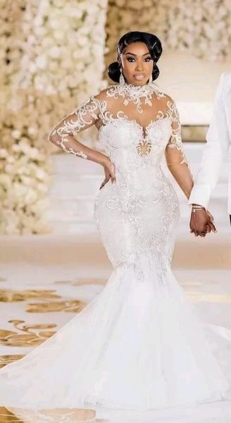 gorgeous full lace mermaid wedding dresses long sleeves sweep train formal wedding gowns bridal gowns custom made, White
gorgeous full lace mermaid wedding dresses long sleeves sweep train formal wedding gowns bridal gowns custom made, White