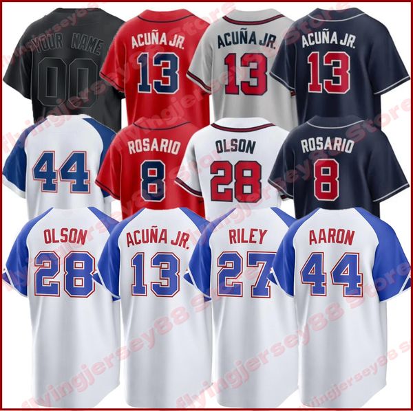 13 ronald acuna jr. baseball jersey 28 matt olson 1 ozzie albies austin riley eddie rosario hank aaron max fried michael harris ii marcell o, Blue;black
13 ronald acuna jr. baseball jersey 28 matt olson 1 ozzie albies austin riley eddie rosario hank aaron max fried michael harris ii marcell o, Blue;black