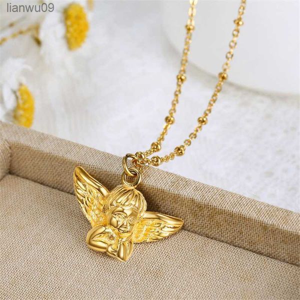 new selling mini stainless steel vintage cherub baby angel heaven wings micro pen chain necklace aesthetic jewelry gift l230704, Silver
new selling mini stainless steel vintage cherub baby angel heaven wings micro pen chain necklace aesthetic jewelry gift l230704, Silver