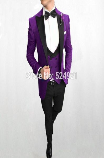 brand new groomsmen purple groom tuxedos peak black lapel men suits wedding man bridegroom jacket pants vest bow tie 5184989, Black;gray
brand new groomsmen purple groom tuxedos peak black lapel men suits wedding man bridegroom jacket pants vest bow tie 5184989, Black;gray
