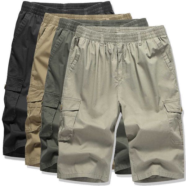 2023 summer new minimalist men's loose fitting casual european size work shorts with multiple pockets and cropped pants, White;black
2023 summer new minimalist men's loose fitting casual european size work shorts with multiple pockets and cropped pants, White;black