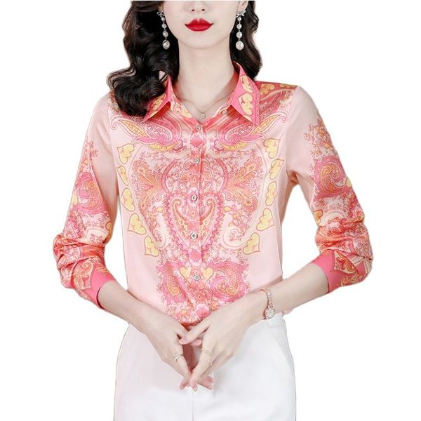 luxury paisley floral vintage silk shirt long sleeve women designer lapel button up shirts elegant and youth formal blouses 2023 back to sch, White
luxury paisley floral vintage silk shirt long sleeve women designer lapel button up shirts elegant and youth formal blouses 2023 back to sch, White