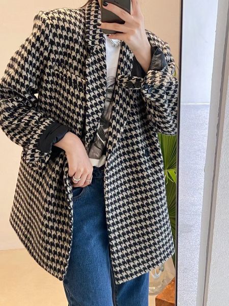 anne home women's outerwear jackets coats luxury brand designer anagram logo denim sweater classical houndstooth jacket, Black;brown
anne home women's outerwear jackets coats luxury brand designer anagram logo denim sweater classical houndstooth jacket, Black;brown