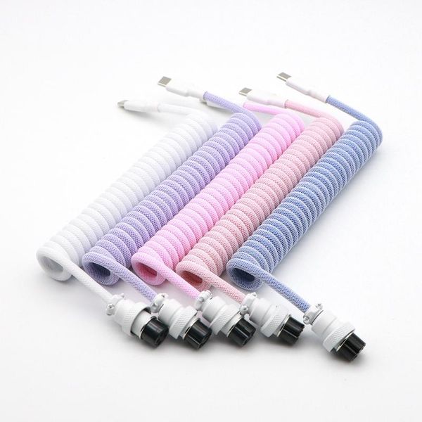 capris z shape mix color double sleeved usb to typec micro miniusb coiled spiral cable for mechanical keyboard with gx16 aviator., Black;white
capris z shape mix color double sleeved usb to typec micro miniusb coiled spiral cable for mechanical keyboard with gx16 aviator., Black;white
