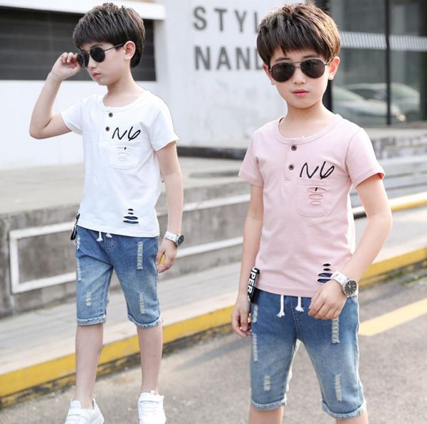 boys clothes summer 2019 cotton short sleeve tshirt hole blue jeans pants 2 pcs children clothes set fashion kids clothing5084093, White
boys clothes summer 2019 cotton short sleeve tshirt hole blue jeans pants 2 pcs children clothes set fashion kids clothing5084093, White