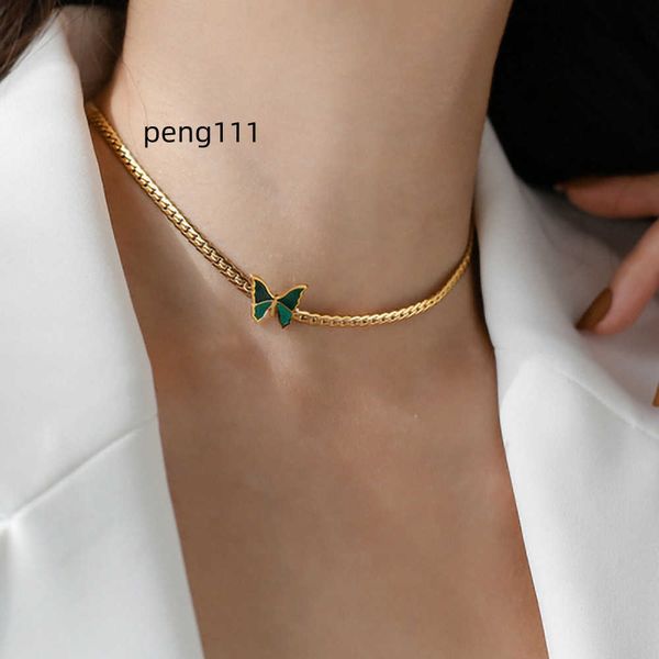 fine no fading dainty women jewelry 2022 ladies 18k gold plated stainless steel cuban green butterfly necklace, Silver
fine no fading dainty women jewelry 2022 ladies 18k gold plated stainless steel cuban green butterfly necklace, Silver
