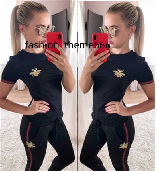women bee print two piece set pencil pant suit jogging sweatpants sporting tracksuit overalls, White
women bee print two piece set pencil pant suit jogging sweatpants sporting tracksuit overalls, White
