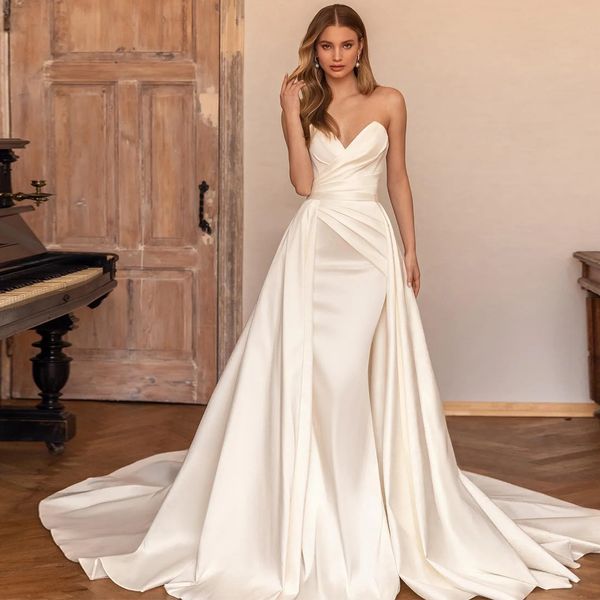satin off shoulder wedding dresses with detachable train sweetheart a-line white ivory bridal gowns vestidos de novia
satin off shoulder wedding dresses with detachable train sweetheart a-line white ivory bridal gowns vestidos de novia