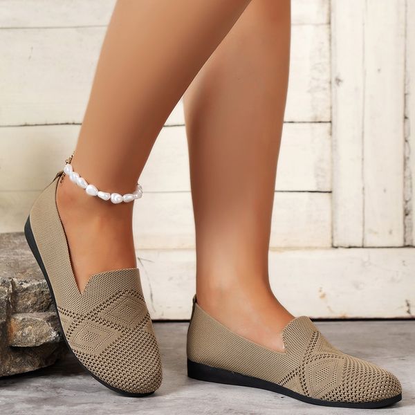 dress shoes women's knitted slip on flats breathable comfortable solid color walking casual pointed toe sneakers loafers 230703, Black
dress shoes women's knitted slip on flats breathable comfortable solid color walking casual pointed toe sneakers loafers 230703, Black