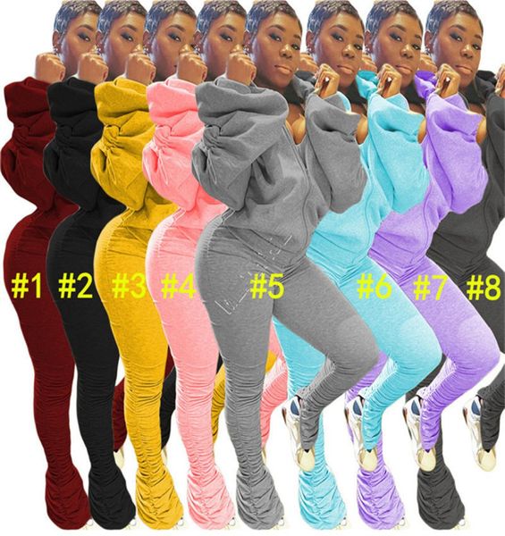 women trasksuit two pieces set off shoulder hooded jacket backless zipper pleated pants solid color autumn winter sports suit 1812148, White
women trasksuit two pieces set off shoulder hooded jacket backless zipper pleated pants solid color autumn winter sports suit 1812148, White