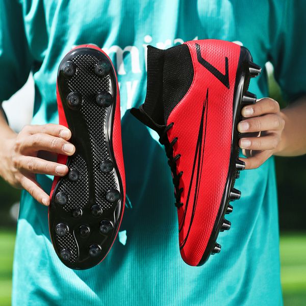 athletic outdoor men tf/fg quality football men boots classic soccer ankle shoes professional training outdoor sneakers grassland sport shoe, Black
athletic outdoor men tf/fg quality football men boots classic soccer ankle shoes professional training outdoor sneakers grassland sport shoe, Black