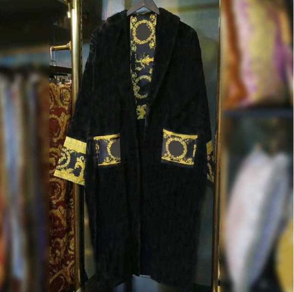 men's sleepwear mens womens home robes shawl collar cotton soft fluffy designer brand luxury vintage bathrobe pajamas lovers dressing g, Black;brown
men's sleepwear mens womens home robes shawl collar cotton soft fluffy designer brand luxury vintage bathrobe pajamas lovers dressing g, Black;brown