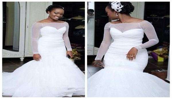 2020 sheer long sleeves mermaid wedding dresses lace up back slim bridal gowns custom sweep train long vestidos de marriage custom4289218, White
2020 sheer long sleeves mermaid wedding dresses lace up back slim bridal gowns custom sweep train long vestidos de marriage custom4289218, White