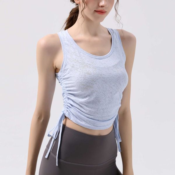drawstring sports tank women's running jacquard thin fit sleeveless cover up pilates slim yoga suit summer, White;red
drawstring sports tank women's running jacquard thin fit sleeveless cover up pilates slim yoga suit summer, White;red