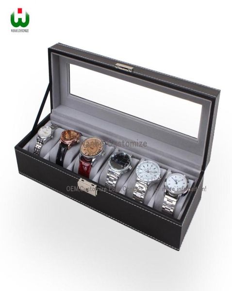 large 6 slot pu leather senior watch box display case organizer glass jewelry storage organizer box black with white stiching3971710, Black;blue
large 6 slot pu leather senior watch box display case organizer glass jewelry storage organizer box black with white stiching3971710, Black;blue