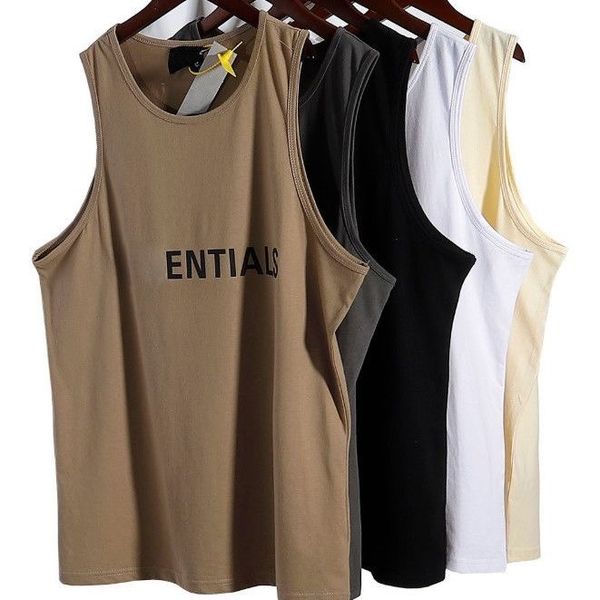 european and american designers' oversized men's clothing sleeveless vest, pure cotton ess summer trend sports vest, fitness vest,, Black;brown
european and american designers' oversized men's clothing sleeveless vest, pure cotton ess summer trend sports vest, fitness vest,, Black;brown