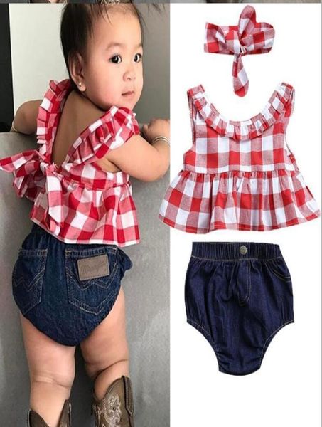 2020 summer baby girl clothing set plaid skirted tshirt denim short bloomers headband baby girl clothes newborn outfits y2002301668, White
2020 summer baby girl clothing set plaid skirted tshirt denim short bloomers headband baby girl clothes newborn outfits y2002301668, White
