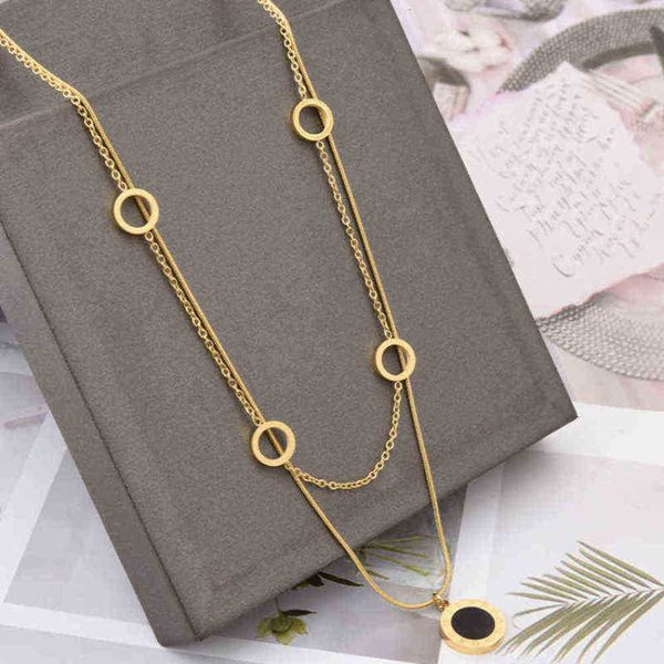 double layered clover pendant necklace 18k gold stainless steel necklaces jewelry for women gift, Silver
double layered clover pendant necklace 18k gold stainless steel necklaces jewelry for women gift, Silver