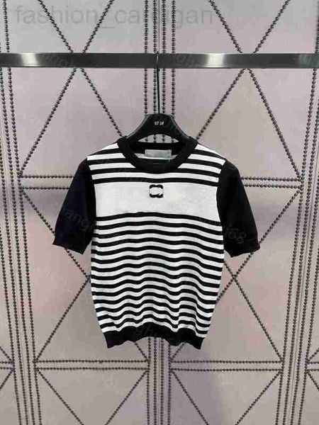 women's knits & tees designer 23ss womens clothing womens spring summer new chest jacquard stripes matching color knitted round neck bl, White
women's knits & tees designer 23ss womens clothing womens spring summer new chest jacquard stripes matching color knitted round neck bl, White