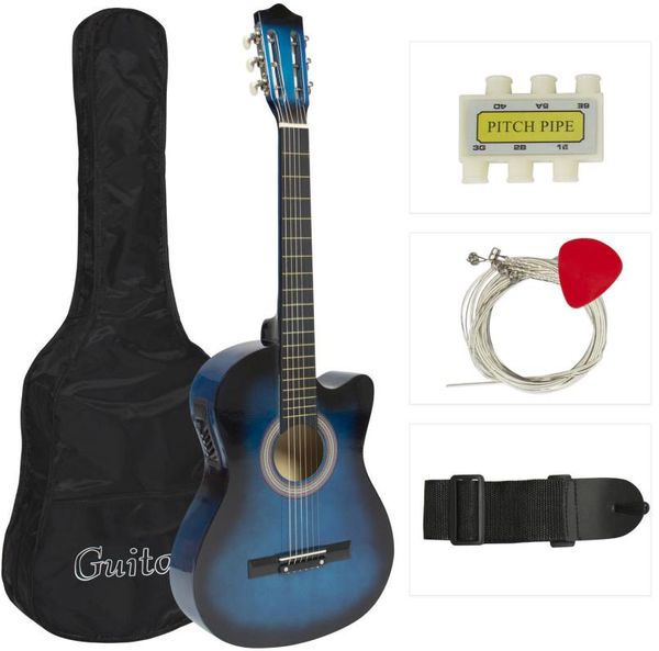 electric acoustic guitar cutaway design with guitar case strap tuner newblue5893224
electric acoustic guitar cutaway design with guitar case strap tuner newblue5893224