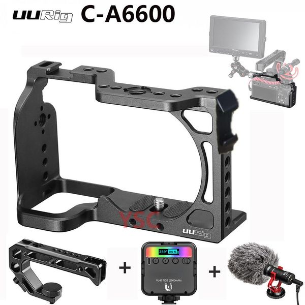 shorts uurig ca6600 aluminum alloy camera cage with two cold shoe compatible with microphone and fill light for sony a6600, White;black
shorts uurig ca6600 aluminum alloy camera cage with two cold shoe compatible with microphone and fill light for sony a6600, White;black