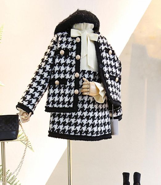 girls sets autumn retro plaid tweed suits short sleeve short design coat midi skirt suit sweet outfit 2pcs children clothesx10197946777, White 
girls sets autumn retro plaid tweed suits short sleeve short design coat midi skirt suit sweet outfit 2pcs children clothesx10197946777, White