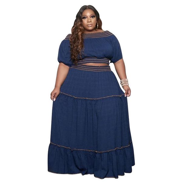 jeans plus size women skirt two piece set backless crop elegant casual skirt suit plus size sets for women conjuntos feminino, Blue
jeans plus size women skirt two piece set backless crop elegant casual skirt suit plus size sets for women conjuntos feminino, Blue