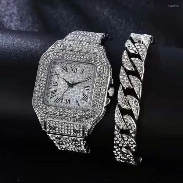 wristwatches luxury moissanite iced out watches hip hop bust down diamond watch stainless steel studded wrist h1ab#, Slivery;brown
wristwatches luxury moissanite iced out watches hip hop bust down diamond watch stainless steel studded wrist h1ab#, Slivery;brown
