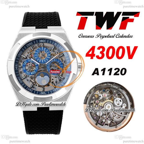 twf overseas perpetual calendar moonphase 4300v a1120 automatic mens watch steel case blue skeleton dial black rubber super version reloj ho, Slivery;brown
twf overseas perpetual calendar moonphase 4300v a1120 automatic mens watch steel case blue skeleton dial black rubber super version reloj ho, Slivery;brown