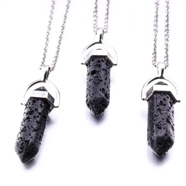 hexagonal prism black lava stone necklace aromatherapy essential oil perfume diffuser pendant necklace jewelry women, Silver
hexagonal prism black lava stone necklace aromatherapy essential oil perfume diffuser pendant necklace jewelry women, Silver