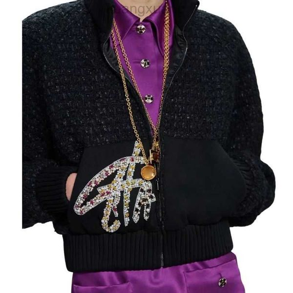 women 2022 oversized brand tweed jacket with letter beads pattern vintage designer bomber jackets coat girls milan runway designer long slee, Black;brown
women 2022 oversized brand tweed jacket with letter beads pattern vintage designer bomber jackets coat girls milan runway designer long slee, Black;brown