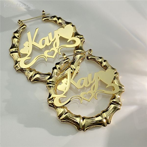 dangle chandelier customized name earrings stainless steel material custom bamboo personalized nameplate with heart for women jewelry 230704, Silver
dangle chandelier customized name earrings stainless steel material custom bamboo personalized nameplate with heart for women jewelry 230704, Silver