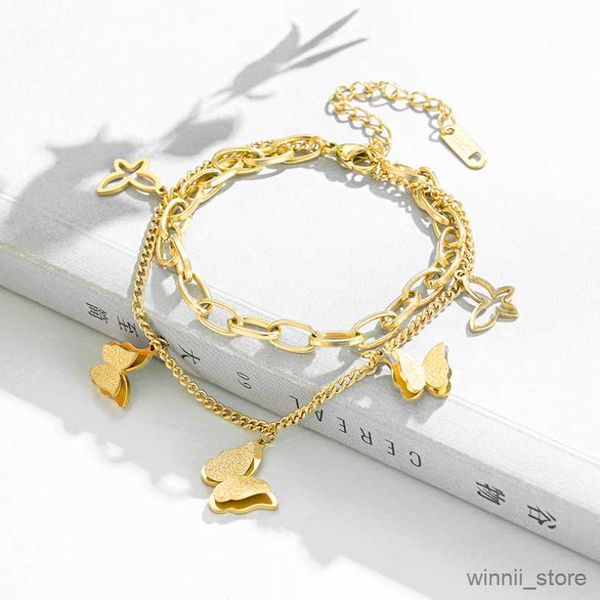 charm bracelets stainless steel new fashion upscale jewelry multi-element layer frosted butterflys charm chain thick bracelets for women r23, Golden;silver
charm bracelets stainless steel new fashion upscale jewelry multi-element layer frosted butterflys charm chain thick bracelets for women r23, Golden;silver