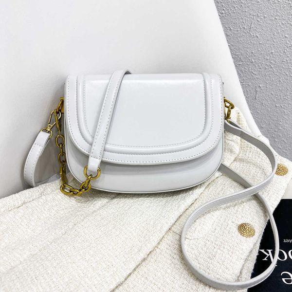 crossbody bag new fashion mini saddle bag women's bag simple solid color one shoulder handbag