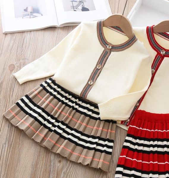 autumn baby girls designer clothes set kids princess outfits striped girl sweater cardigan stripe pleated skirt knitted 2pcs set7382708, White
autumn baby girls designer clothes set kids princess outfits striped girl sweater cardigan stripe pleated skirt knitted 2pcs set7382708, White