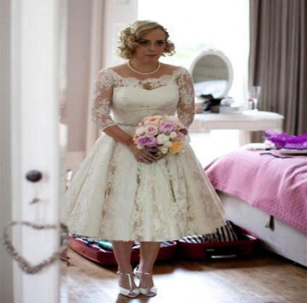 vintage 1950s wedding dresses tea length 34 sleeve scoop neck beaded belt full lace a line short bridal gowns custom made1867275, White
vintage 1950s wedding dresses tea length 34 sleeve scoop neck beaded belt full lace a line short bridal gowns custom made1867275, White