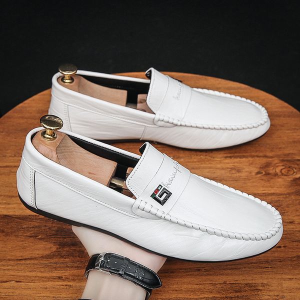 dress shoes spring autumn men's white loafers leather casual slip on moccasin fashion men design 230703, Black
dress shoes spring autumn men's white loafers leather casual slip on moccasin fashion men design 230703, Black