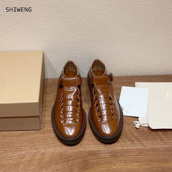 dress shoes sandals woman round toe hollow outs casual flat shoe genuine leather summer lofar sandalias mujer 230703, Black
dress shoes sandals woman round toe hollow outs casual flat shoe genuine leather summer lofar sandalias mujer 230703, Black