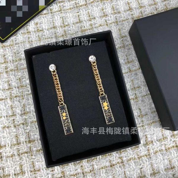 designer jewelry women chanes fashionable simple style small rectangular strip twist piece long brass earrings, Golden
designer jewelry women chanes fashionable simple style small rectangular strip twist piece long brass earrings, Golden