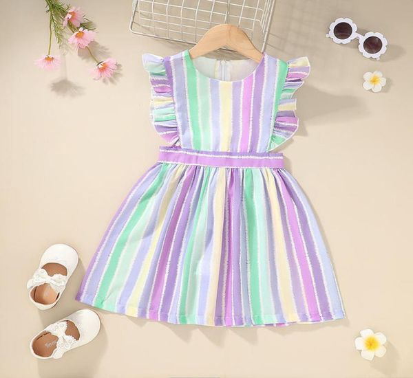 girls rainbow sleeveless dresses sumner 2021 latest kids boutique clothing 15t children ruffle sleeves cotton dress4093292, Red;yellow
girls rainbow sleeveless dresses sumner 2021 latest kids boutique clothing 15t children ruffle sleeves cotton dress4093292, Red;yellow