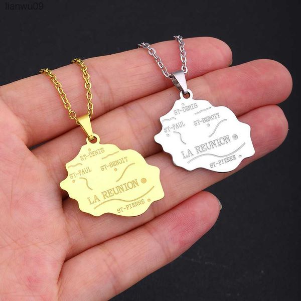 france reunion island map pendant necklace stainless steel for women girls gold silver color charm fashion female choker jewelry l230704
france reunion island map pendant necklace stainless steel for women girls gold silver color charm fashion female choker jewelry l230704